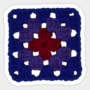 Bisexual Pride Vintage Crochet Granny Square Sticker